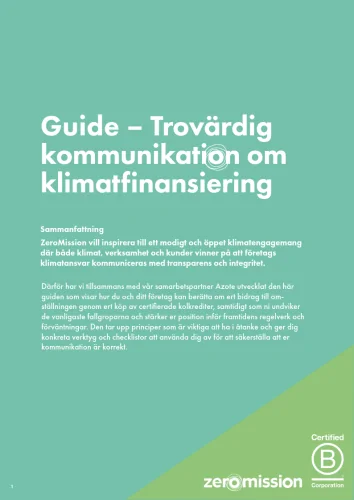 Guide trovärdig kommunikation klimatfinansiering